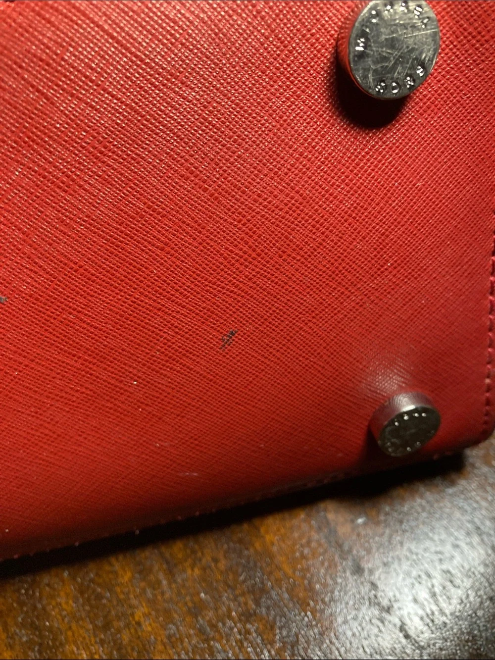 Michael Kors Red and Black Saffiano leather Satchel tote